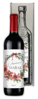 Dárkové víno Merlot 0,75 l a koření na svařák